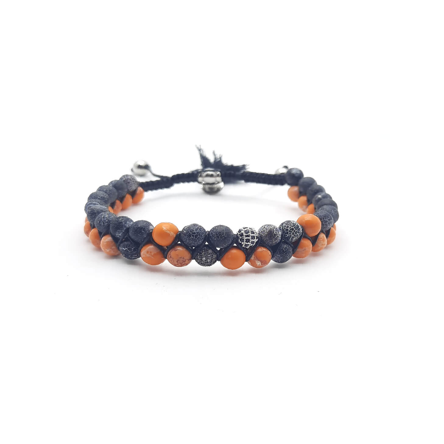 TaRa Ek saaht Bracciale con Dentritica bracciale tibetana pietre naturali fatto a mano in Italia Uomo negozio a Este e on-line