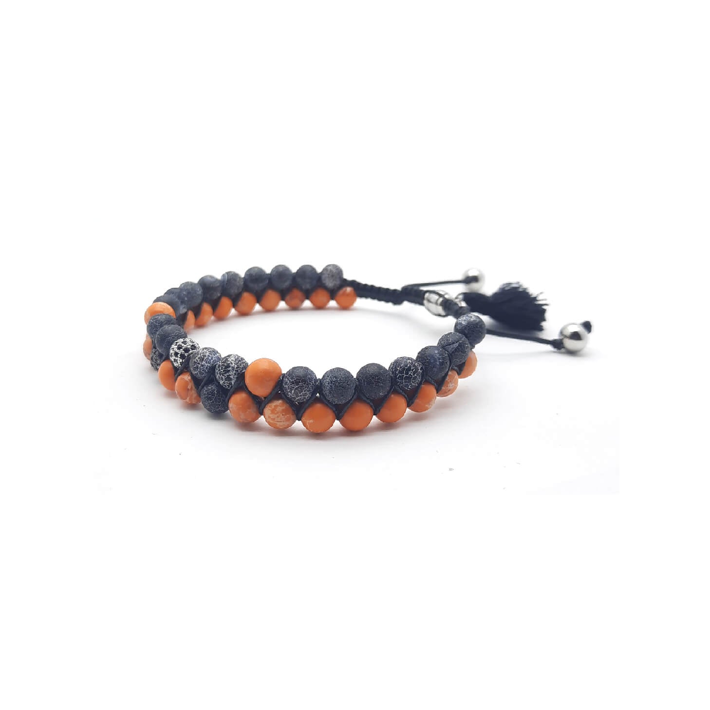 TaRa Ek saaht Bracciale con Dentritica bracciale tibetana pietre naturali fatto a mano in Italia Uomo negozio a Este e on-line