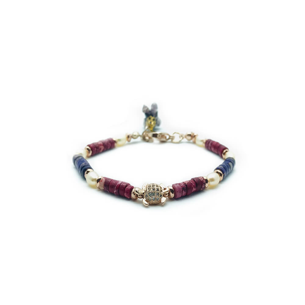 TaRa Dàimào-Bracciale con Diaspro Sodalite Perla A++ bracciale collana tibetana pietre naturali argento fatto a mano in Italia
