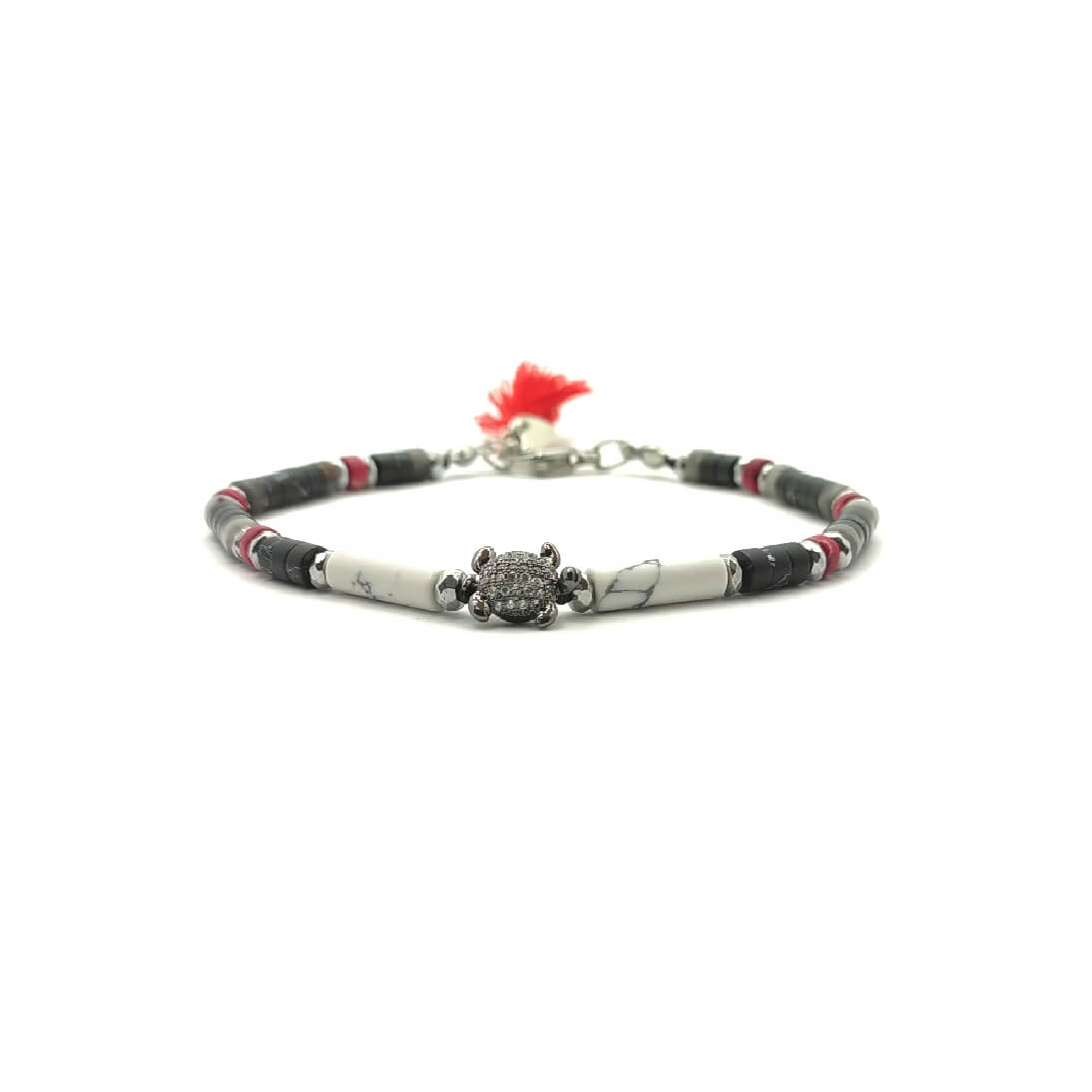 TaRa Dàimào-Bracciale con Aulite Dendritica bracciale collana tibetana pietre naturali fatto a mano in Italia Uomo negozio a Este e on-line