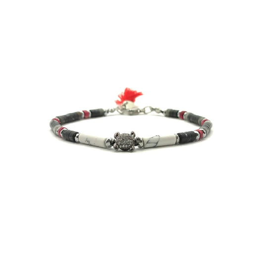 TaRa Dàimào-Bracciale con Aulite Dendritica bracciale collana tibetana pietre naturali fatto a mano in Italia Uomo negozio a Este e on-line