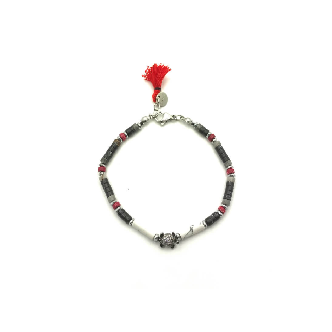 TaRa Dàimào-Bracciale con Aulite Dendritica bracciale collana tibetana pietre naturali fatto a mano in Italia Uomo negozio a Este e on-line