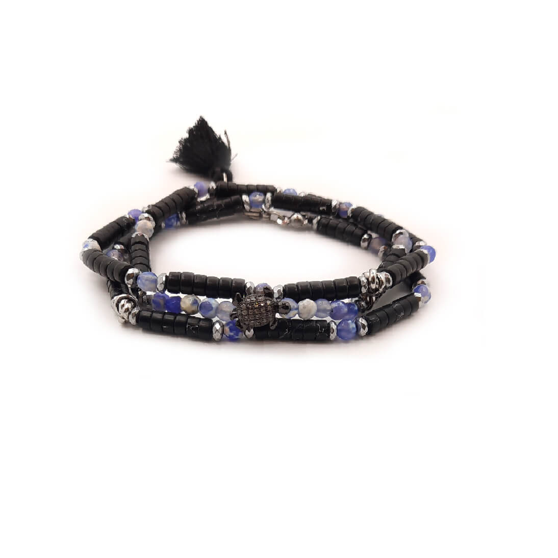Dàimào-Bracciale con Onice Quarzo Blu