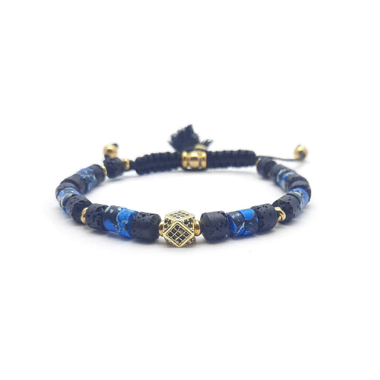 TaRa Keval Bracciale con Diaspro Pietra Lavica bracciale tibetano pietre naturali fatto a mano in Italia on line e in centro a Este da Gioielli D'Este