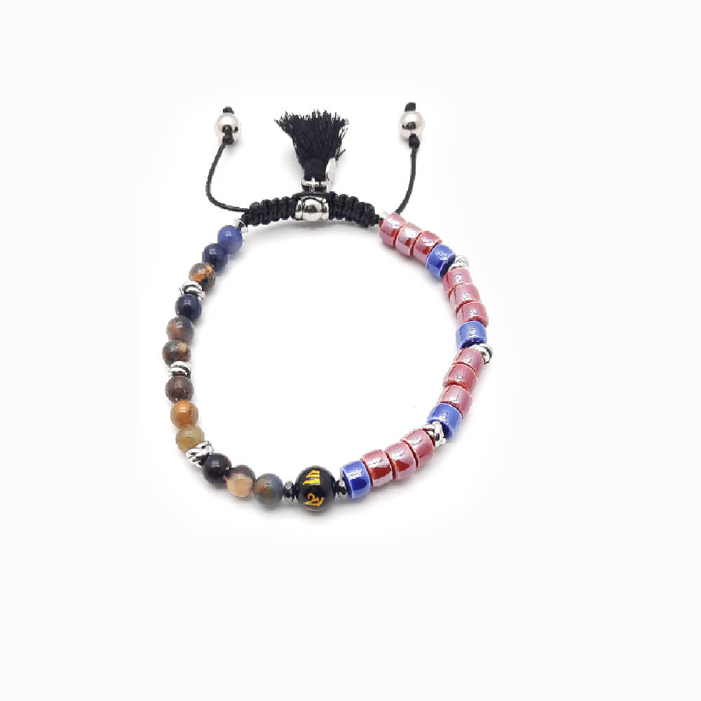 Lung-Ta Bracciale Ceramica Heischi e Diaspro