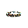 TaRa Ek saaht -Bracciale con Larimar Occhio di tigre bracciale tibetano pietre naturali argento fatto a mano in Italia