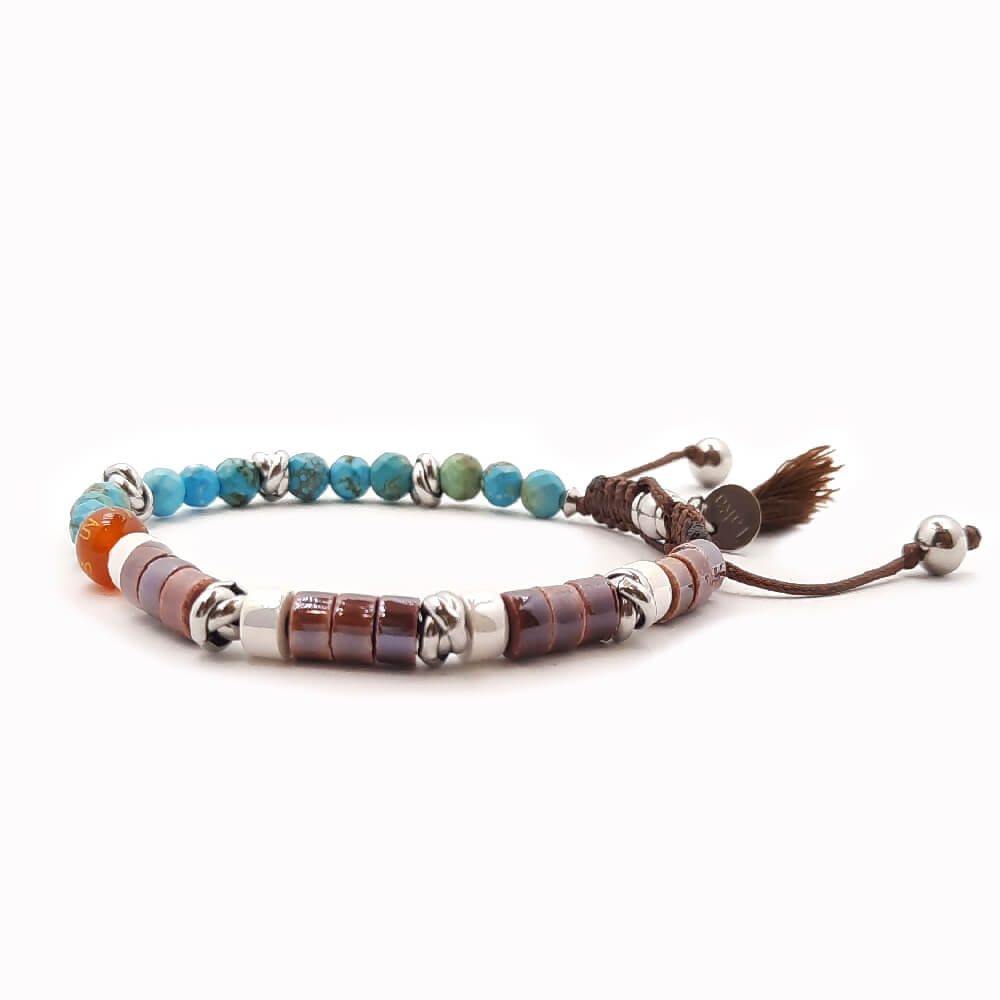 Lung-Ta Bracciale Ceramica Heischi e Turchese