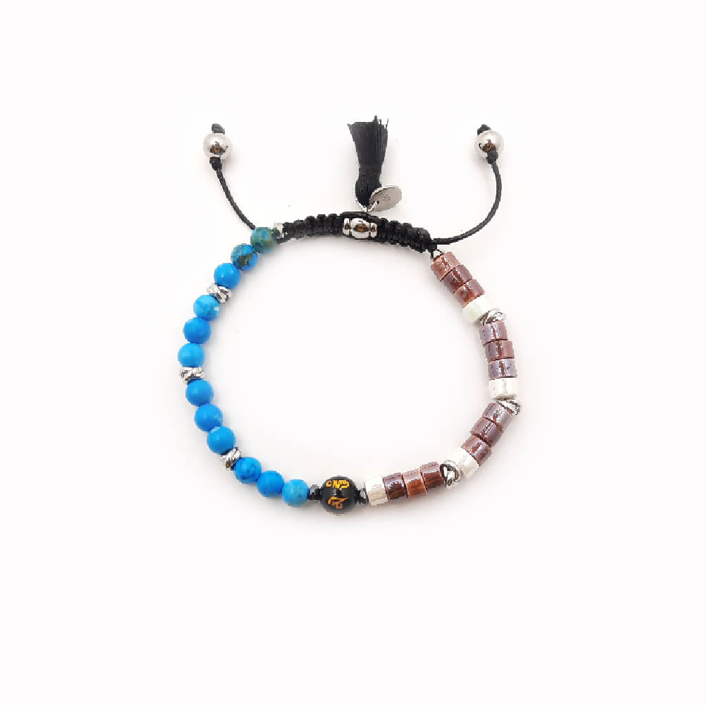 Lung-Ta Bracciale Ceramica Heischi e Turchese