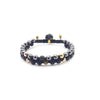 TaRa Ek saaht -Bracciale con Ematite e pietra Lavica bracciale tibetano pietre naturali argento fatto a mano in Italia