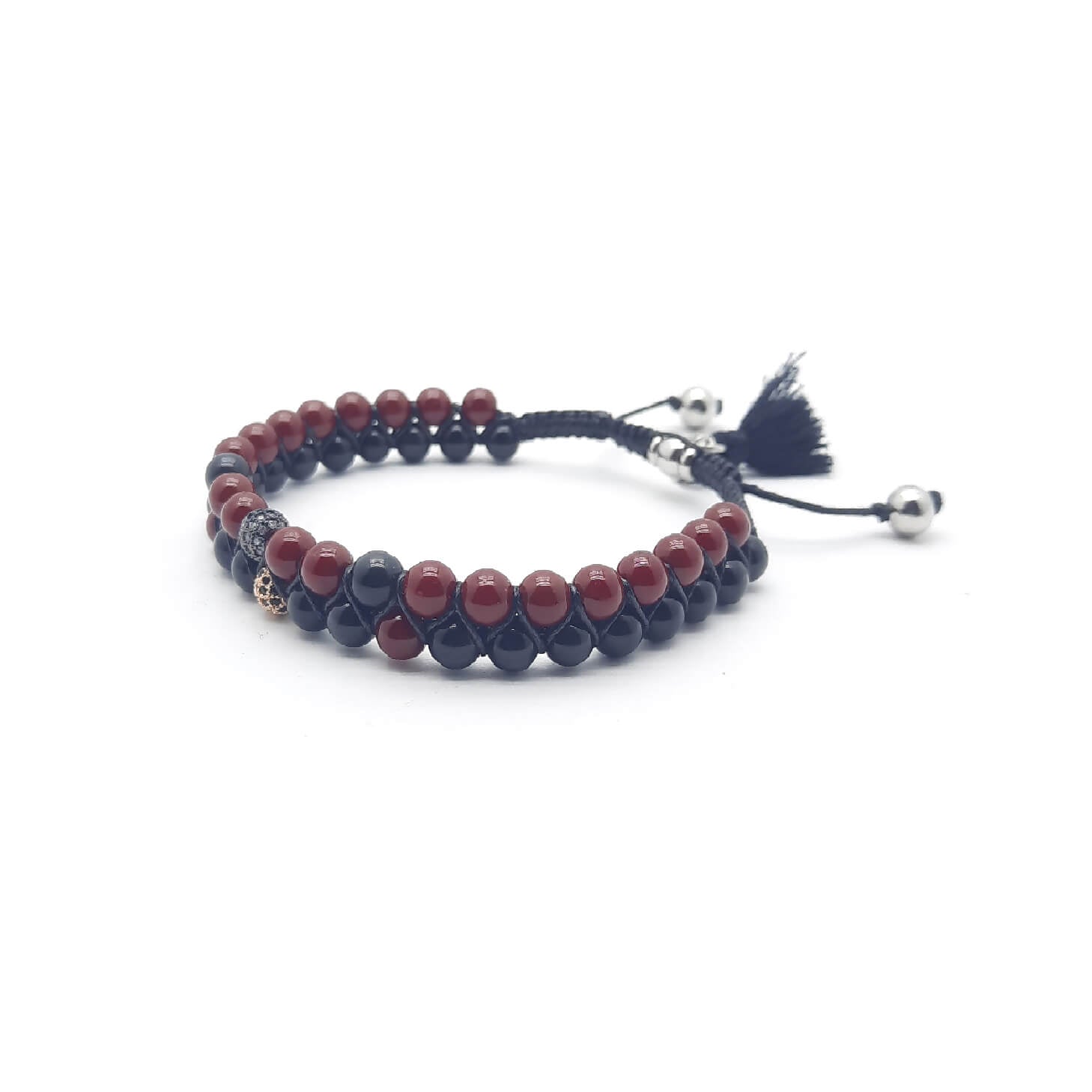 TaRa Ek saaht Bracciale con Onice Agata bracciale tibetana pietre naturali fatto a mano in Italia Uomo negozio a Este e on-line