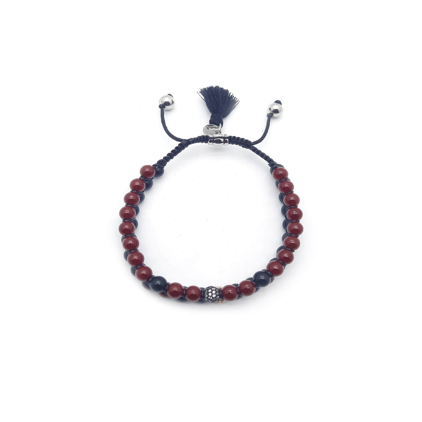 TaRa Ek saaht Bracciale con Onice Agata bracciale tibetana pietre naturali fatto a mano in Italia Uomo negozio a Este e on-line