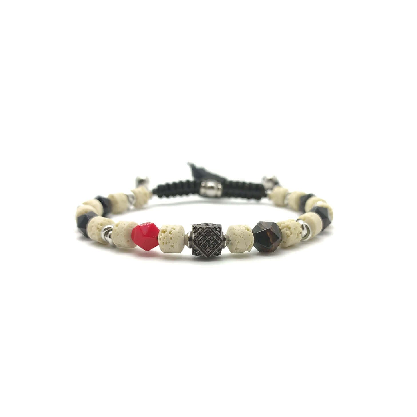 TaRa Keval Bracciale con Diaspro Pietra Lavica bracciale tibetano pietre naturali fatto a mano in Italia on line e in centro a Este da Gioielli D'Este