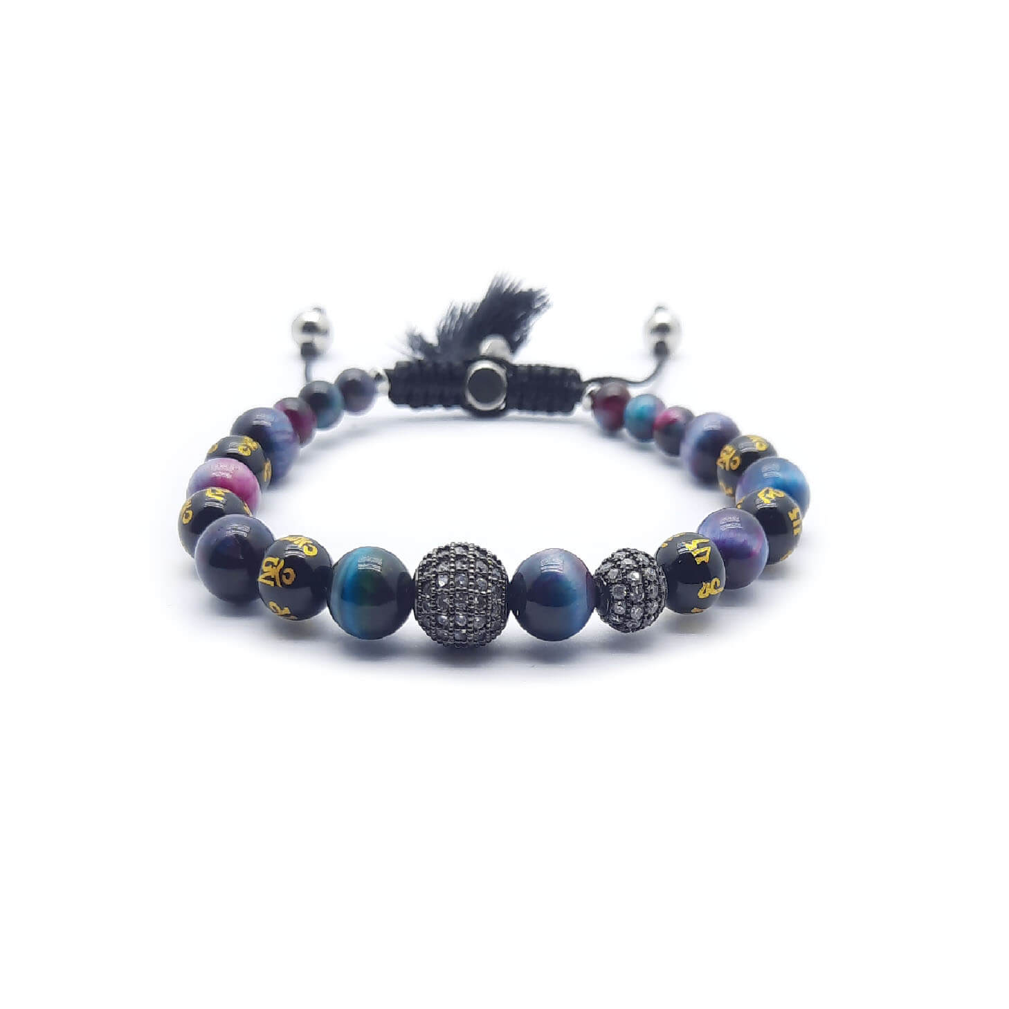 Om Bracciale Occhio di Tigre multiciolore