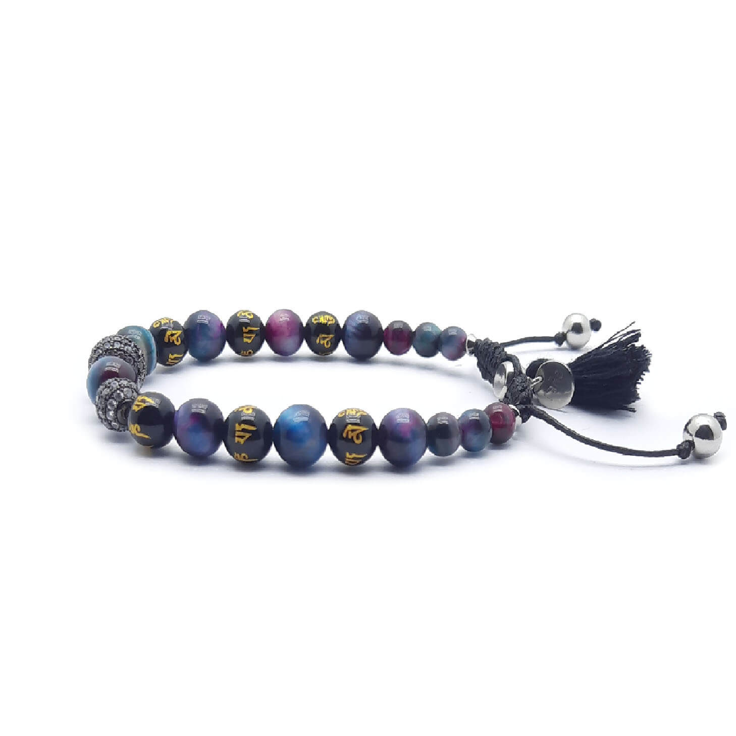 Om Bracciale Occhio di Tigre multiciolore