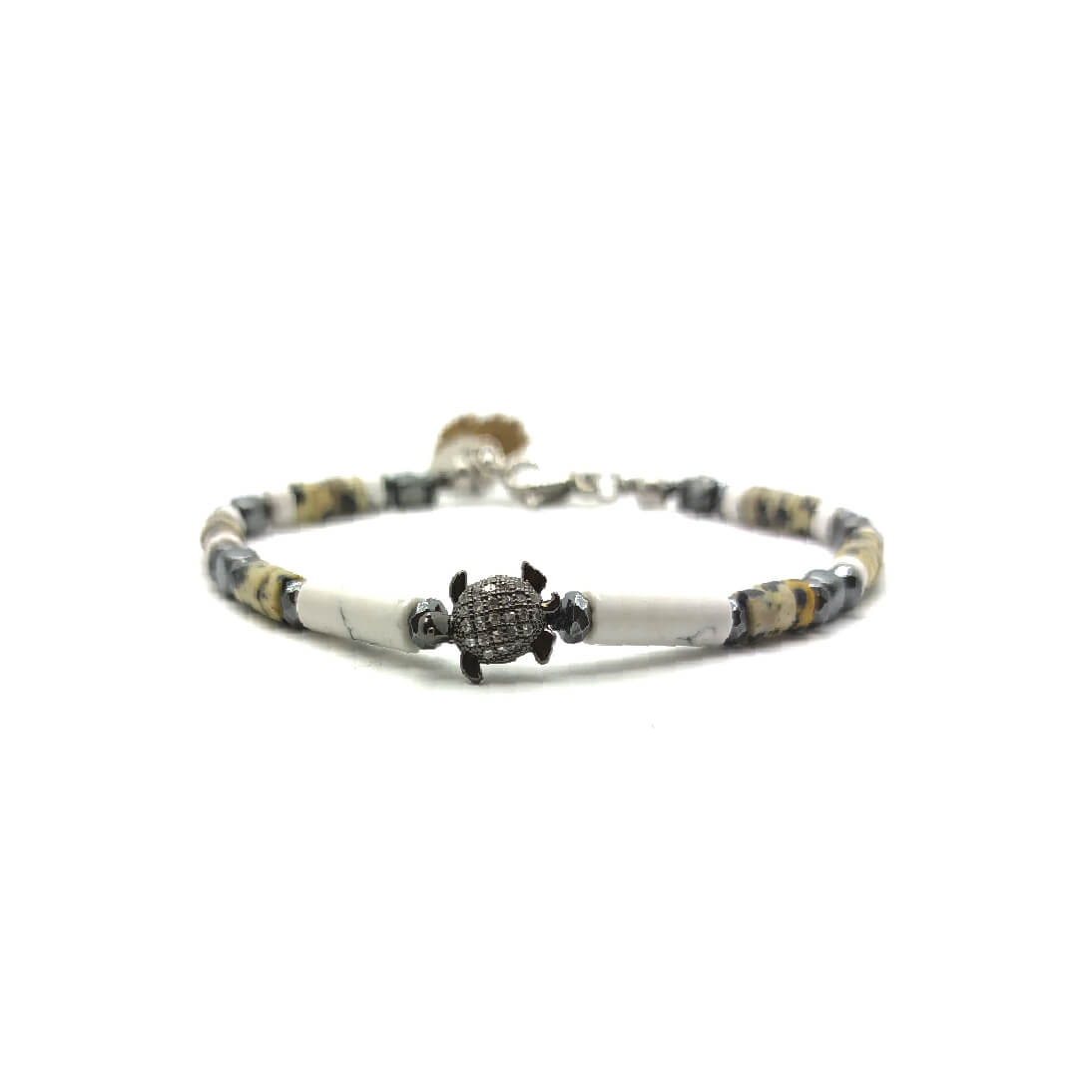 TaRa Dàimào-Bracciale con Diaspro Aulite bracciale collana tibetana pietre naturali fatto a mano in Italia Uomo negozio a Este e on-line