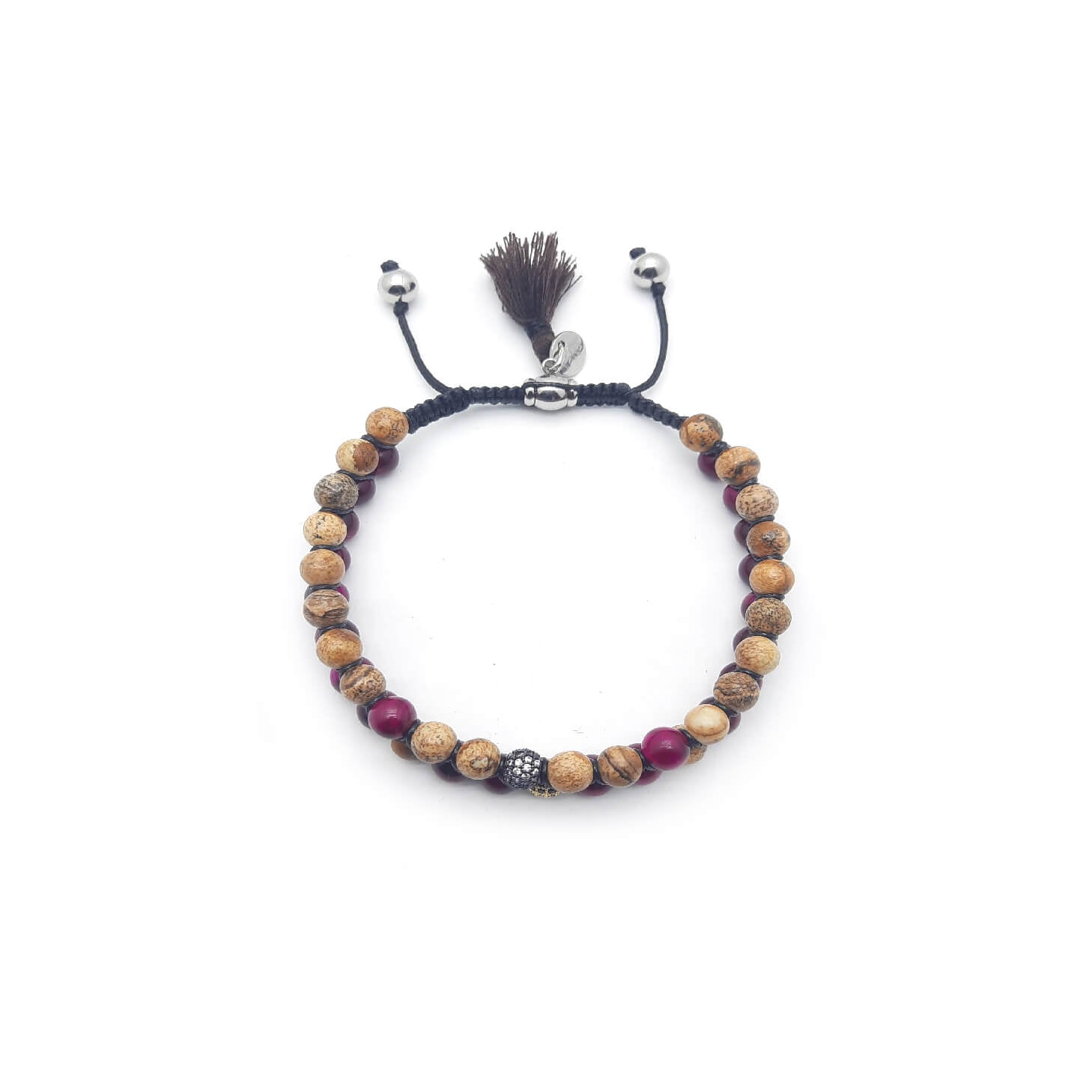 TaRa Ek saaht Bracciale con Paesina e Agata bracciale tibetana pietre naturali fatto a mano in Italia Uomo negozio a Este e on-line