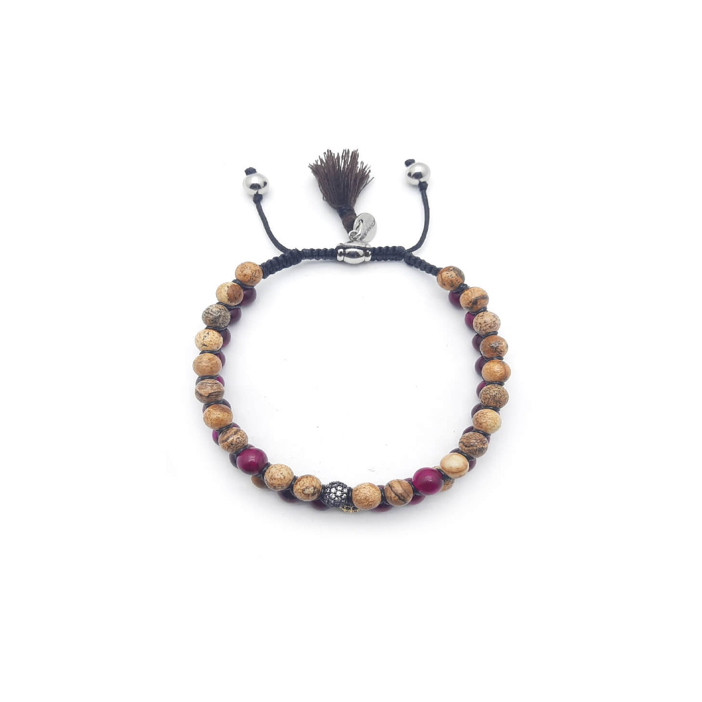 TaRa Ek saaht Bracciale con Paesina e Agata bracciale tibetana pietre naturali fatto a mano in Italia Uomo negozio a Este e on-line