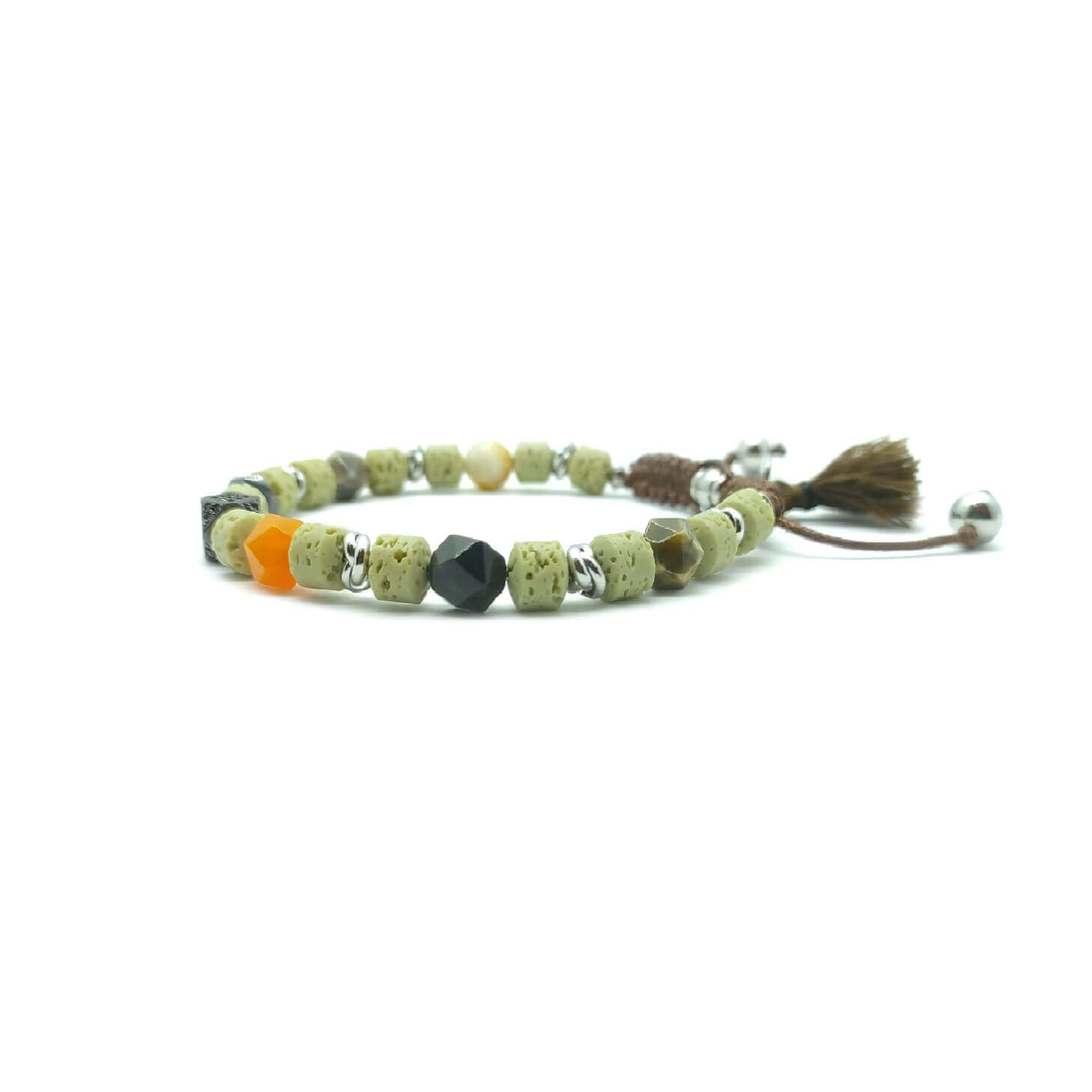 TaRa Keval Bracciale con Diaspro Pietra Lavica bracciale tibetano pietre naturali fatto a mano in Italia on line e in centro a Este da Gioielli D'Este