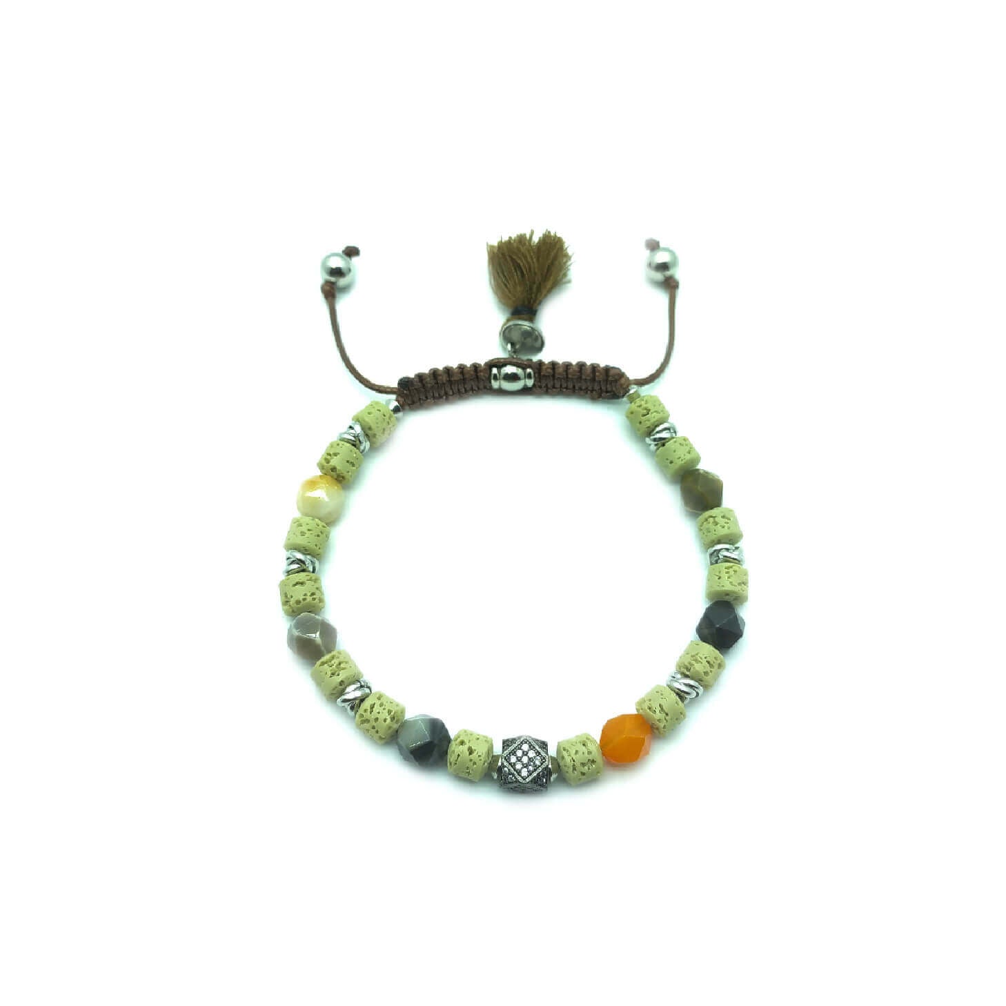 TaRa Keval Bracciale con Diaspro Pietra Lavica bracciale tibetano pietre naturali fatto a mano in Italia on line e in centro a Este da Gioielli D'Este