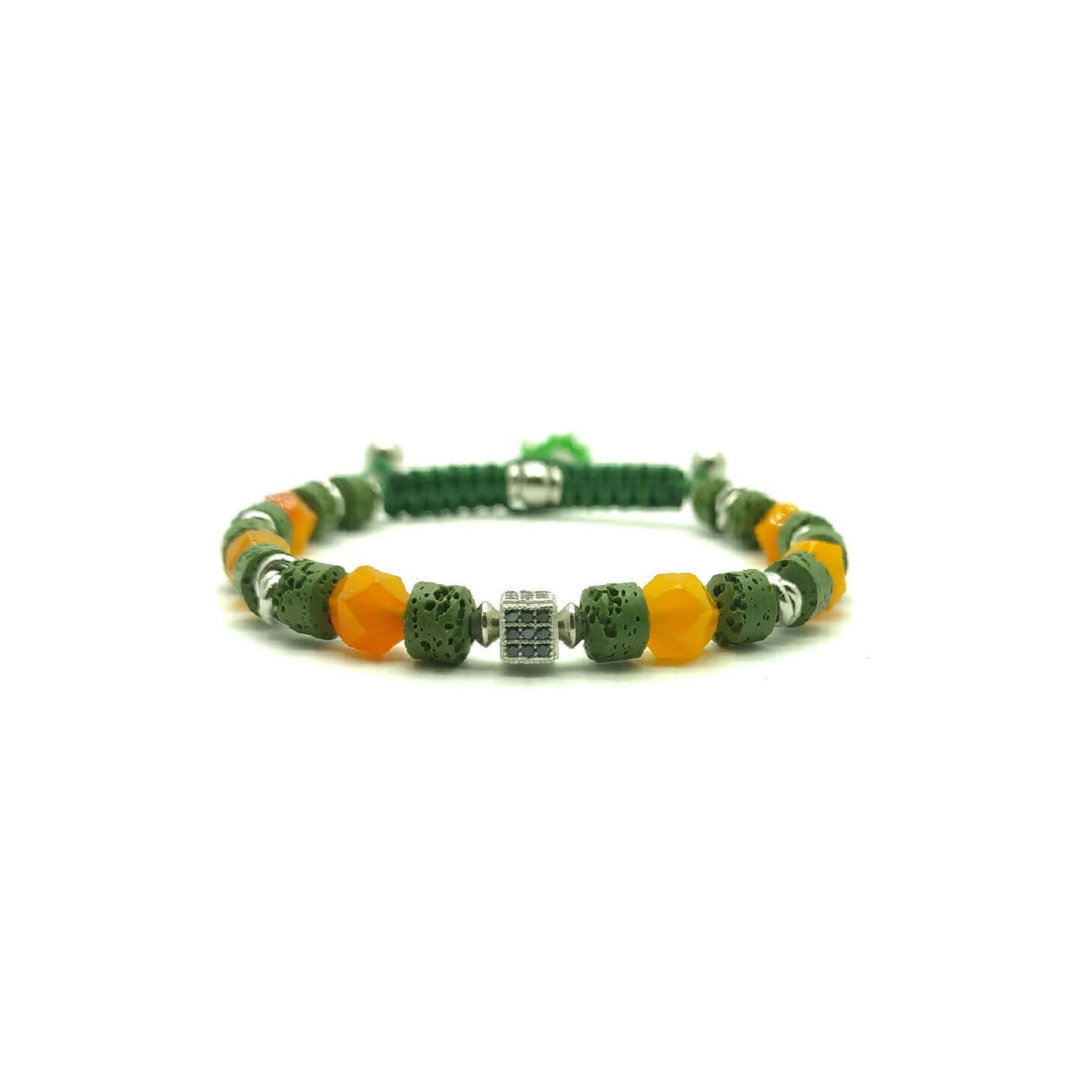 TaRa Keval Bracciale con Argento 925% Diaspro Pietra Lavica bracciale tibetano pietre naturali argento fatto a mano in Italia on line e in centro a Este da Gioielli D'Este