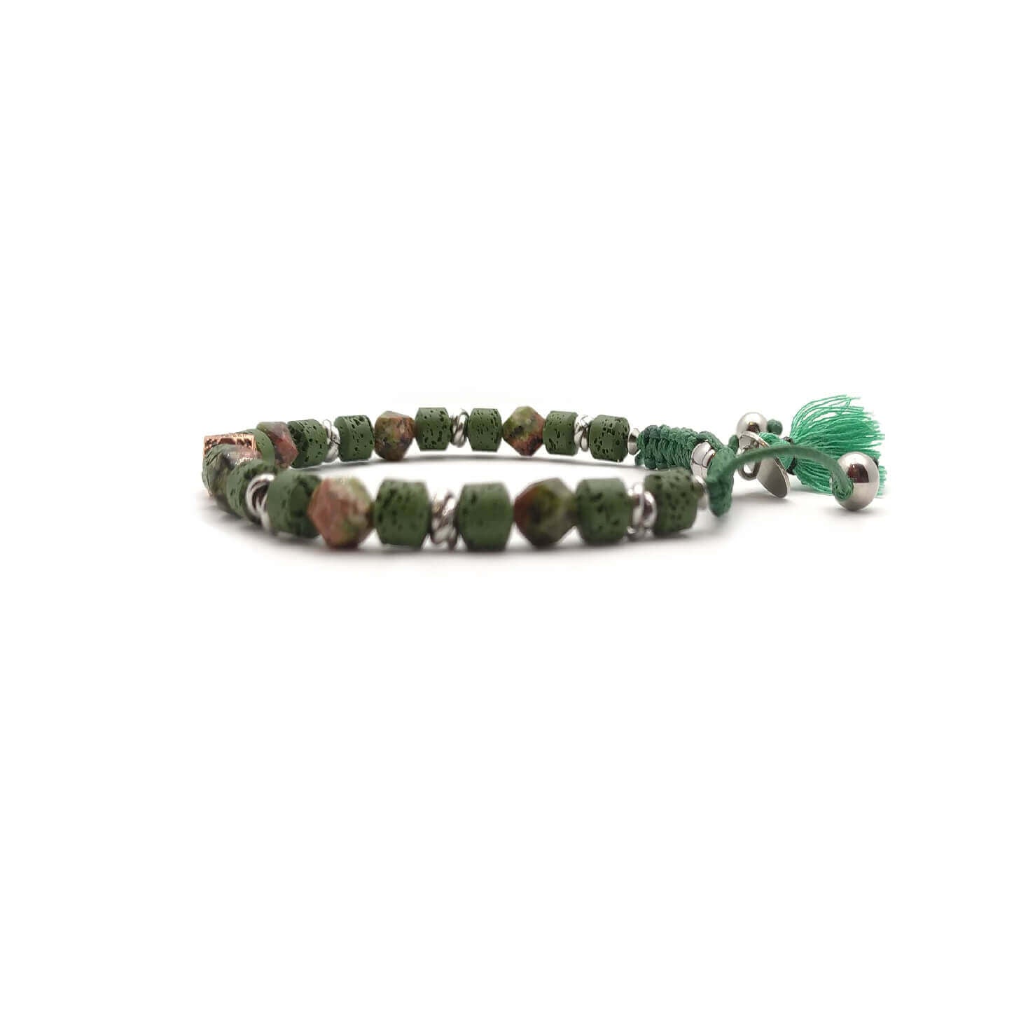 TaRa Keval Bracciale con Diaspro Pietra Lavica bracciale tibetano pietre naturali fatto a mano in Italia on line e in centro a Este da Gioielli D'Este