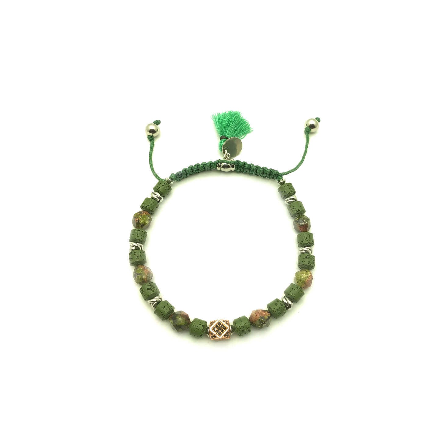 TaRa Keval Bracciale con Diaspro Pietra Lavica bracciale tibetano pietre naturali fatto a mano in Italia on line e in centro a Este da Gioielli D'Este