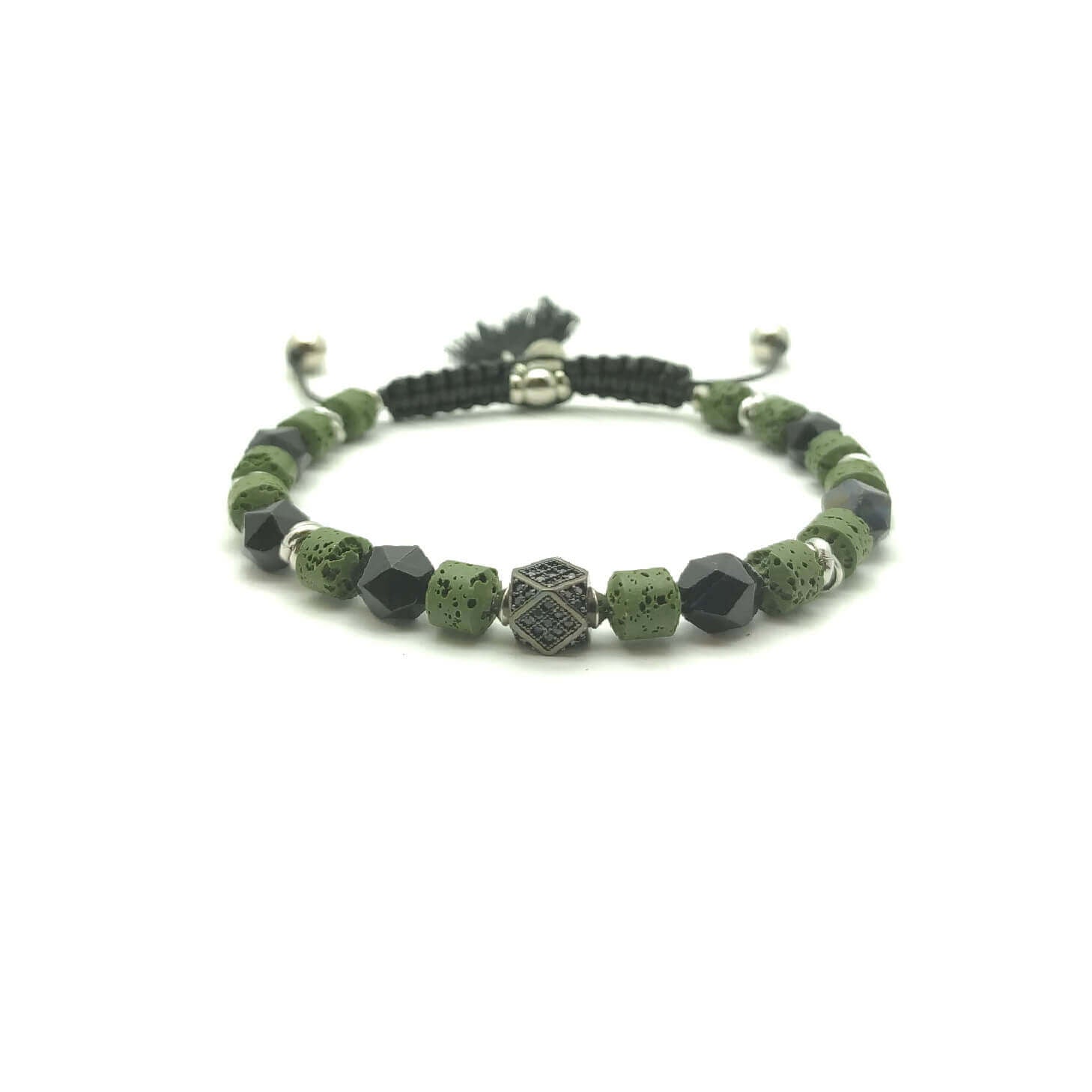 TaRa Keval Bracciale con Diaspro Pietra Lavica bracciale tibetano pietre naturali fatto a mano in Italia on line e in centro a Este da Gioielli D'Este