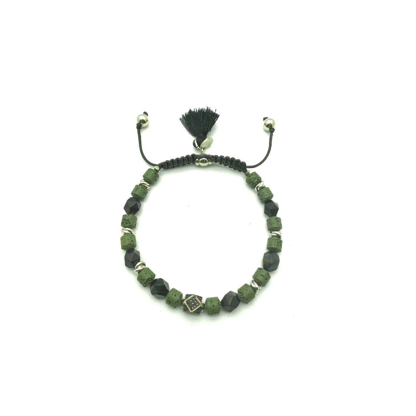 TaRa Keval Bracciale con Diaspro Pietra Lavica bracciale tibetano pietre naturali fatto a mano in Italia on line e in centro a Este da Gioielli D'Este