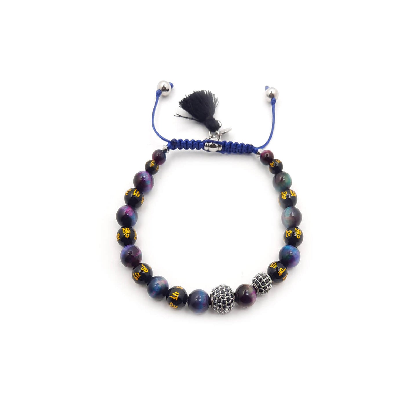 Om Bracciale Occhio di Tigre multiciolore