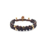 TaRa Ek saaht -Bracciale con Argento 925% Occhio di tigre Pietra Lavica bracciale tibetano pietre naturali argento fatto a mano in Italia