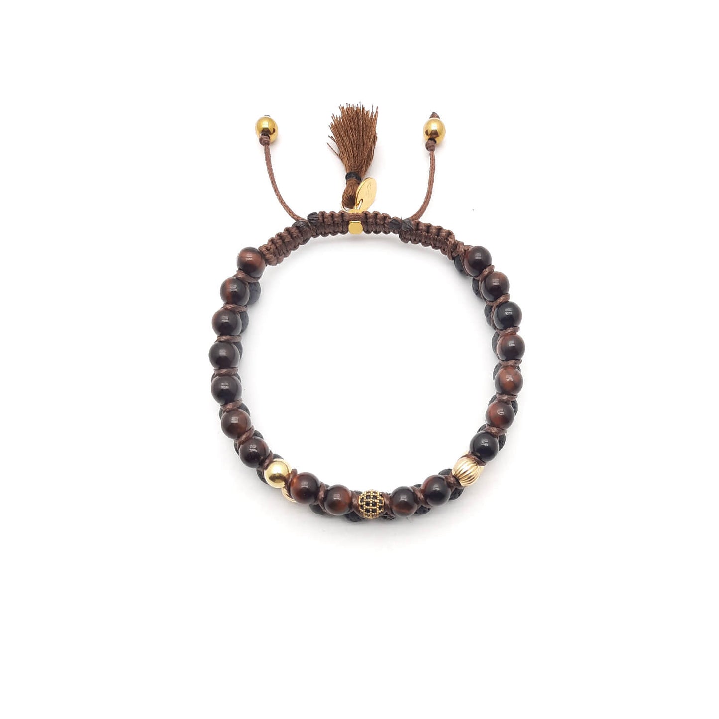TaRa Ek saaht -Bracciale con Argento 925% Occhio di tigre Pietra Lavica bracciale tibetano pietre naturali argento fatto a mano in Italia
