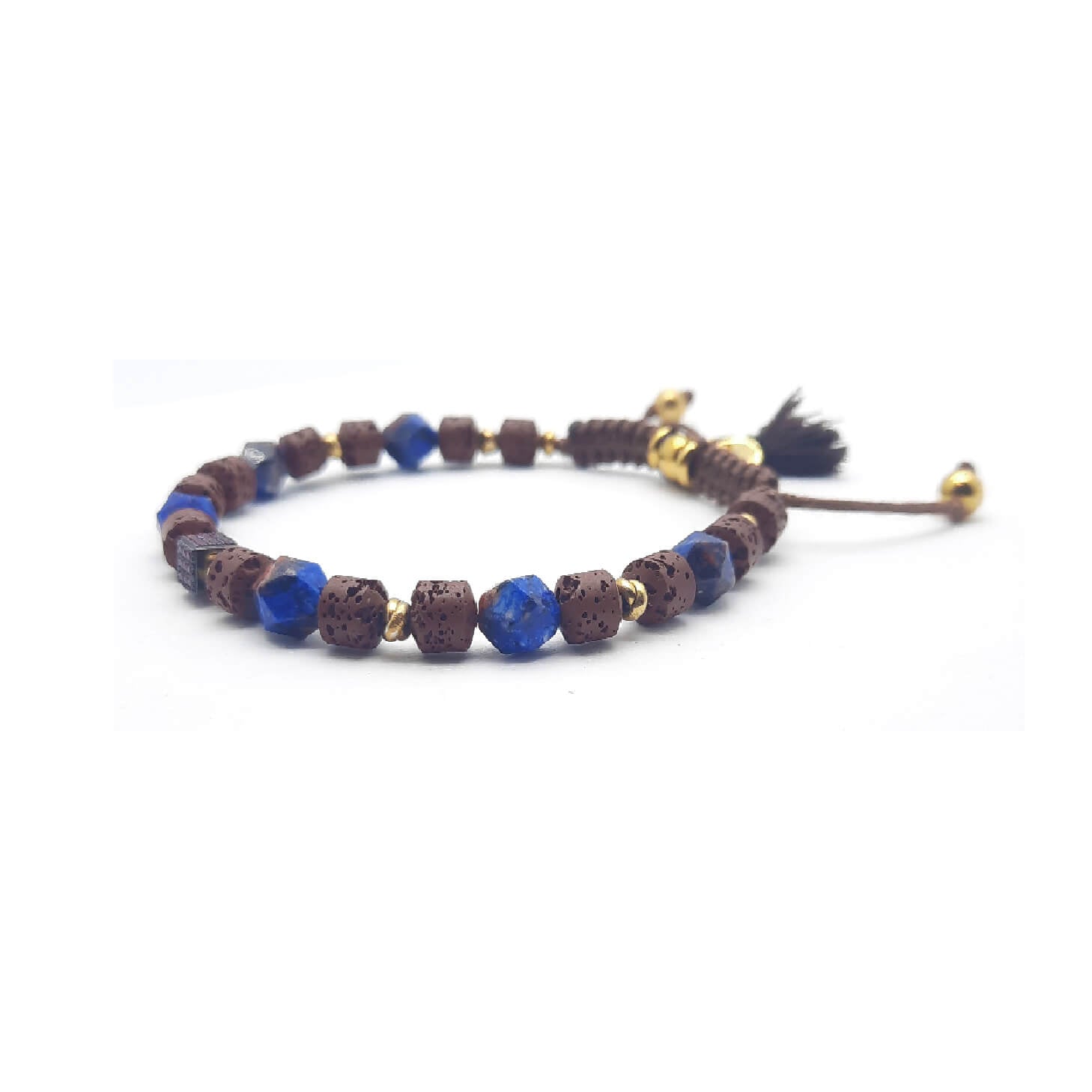 TaRa Keval Bracciale con Sodalite Pietra Lavica bracciale tibetano pietre naturali fatto a mano in Italia on line e in centro a Este da Gioielli D'Este