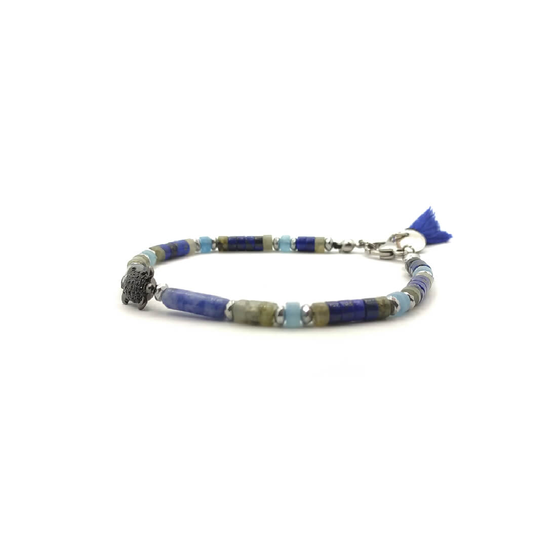 TaRa Dàimào-Bracciale con Diaspro Sodalite bracciale collana tibetana pietre naturali fatto a mano in Italia Uomo negozio a Este e on-line