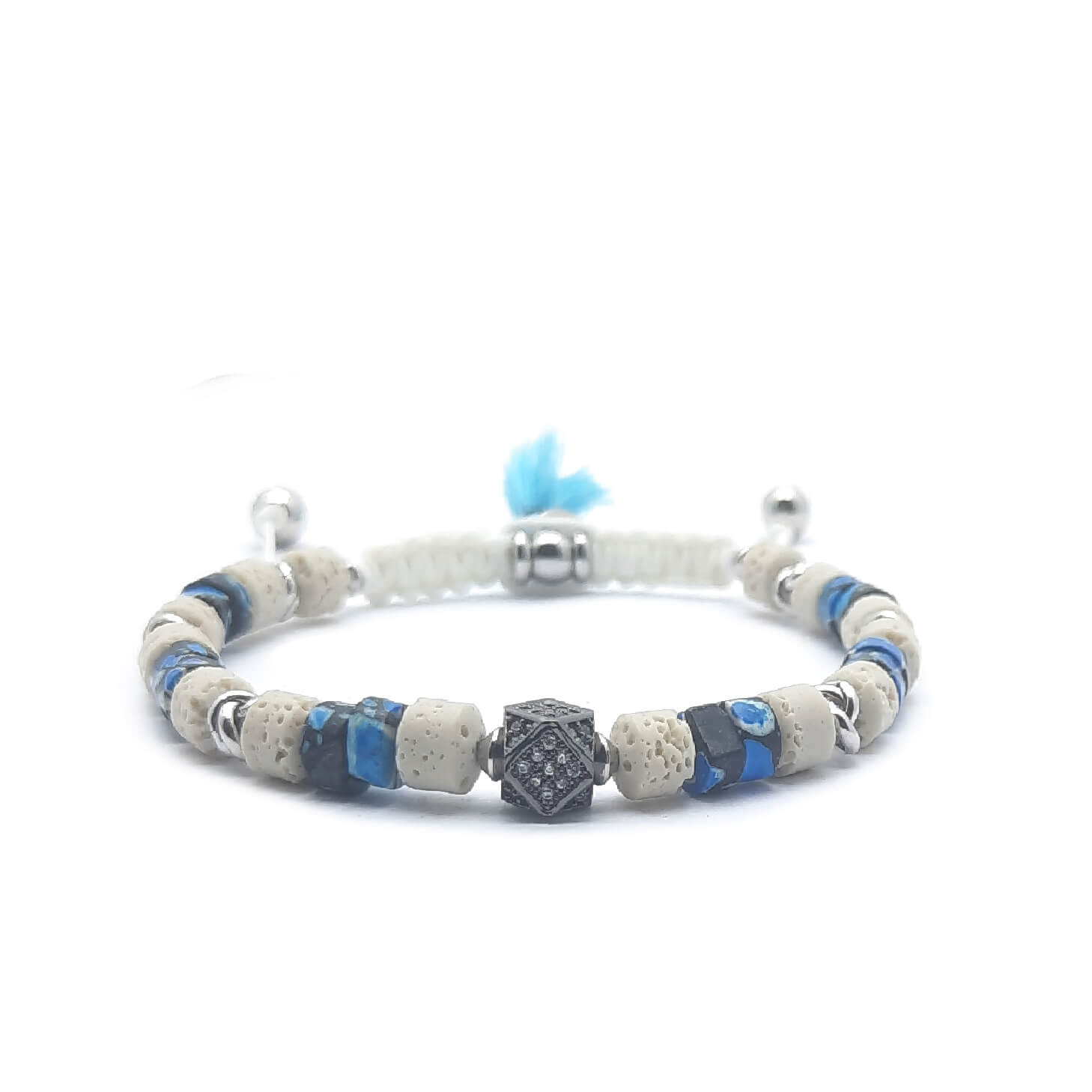 Keval Bracciale Pietra Lavica e Diaspro