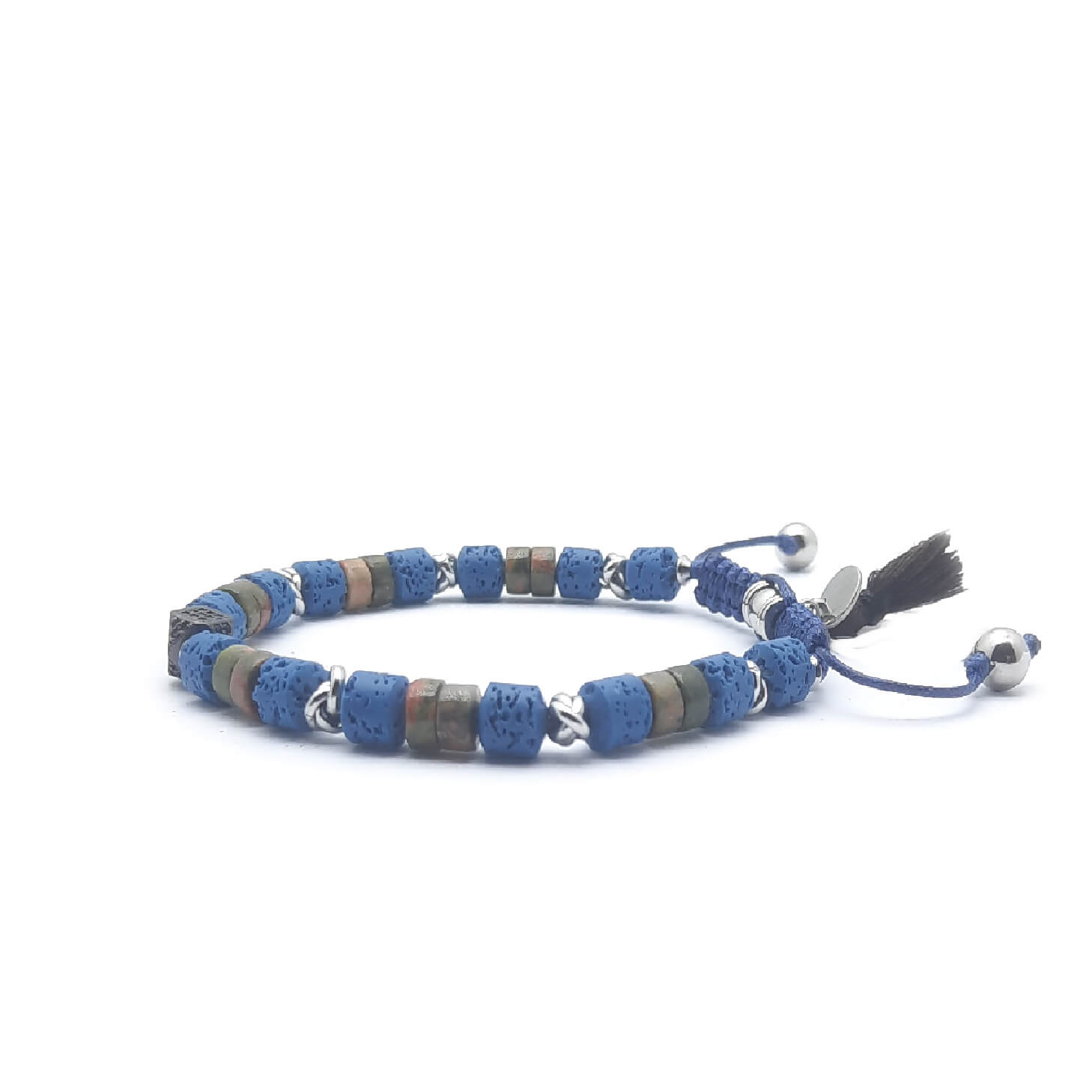 Keval Bracciale Pietra Lavica e Diaspro