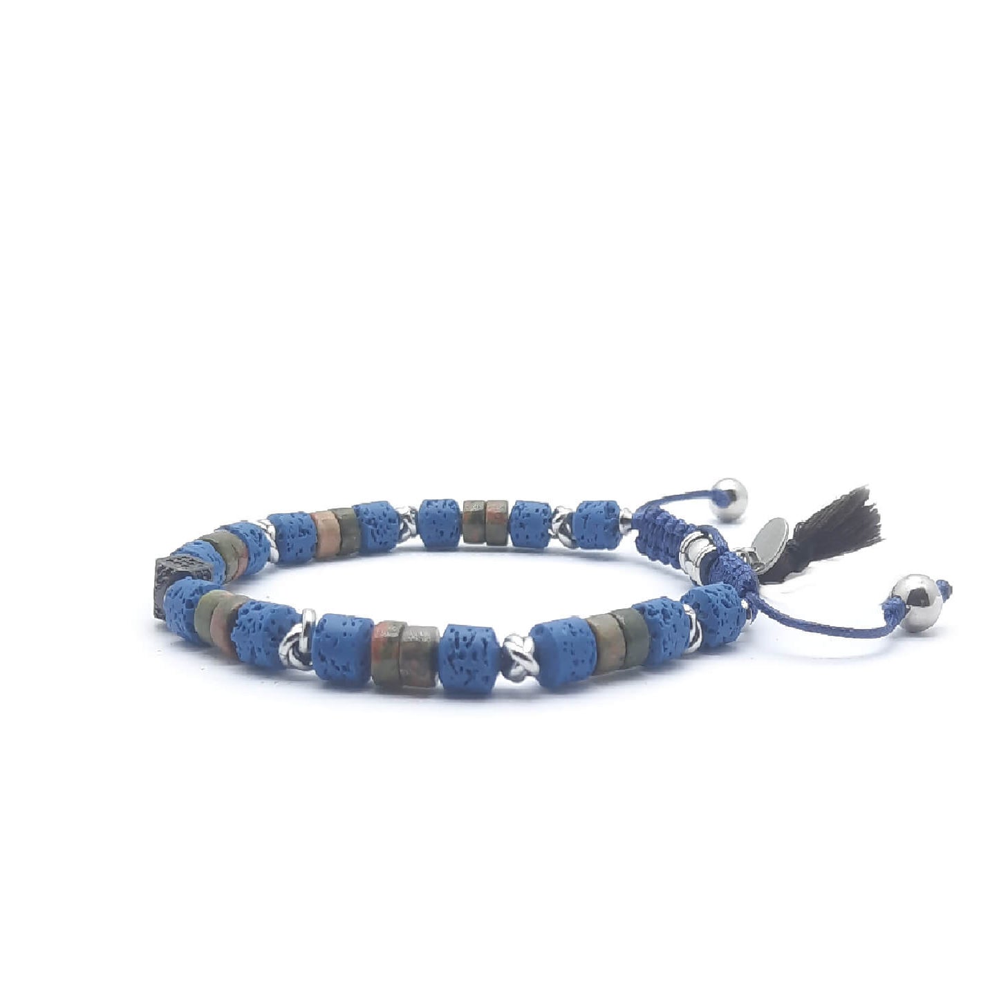 Keval Bracciale Pietra Lavica e Diaspro