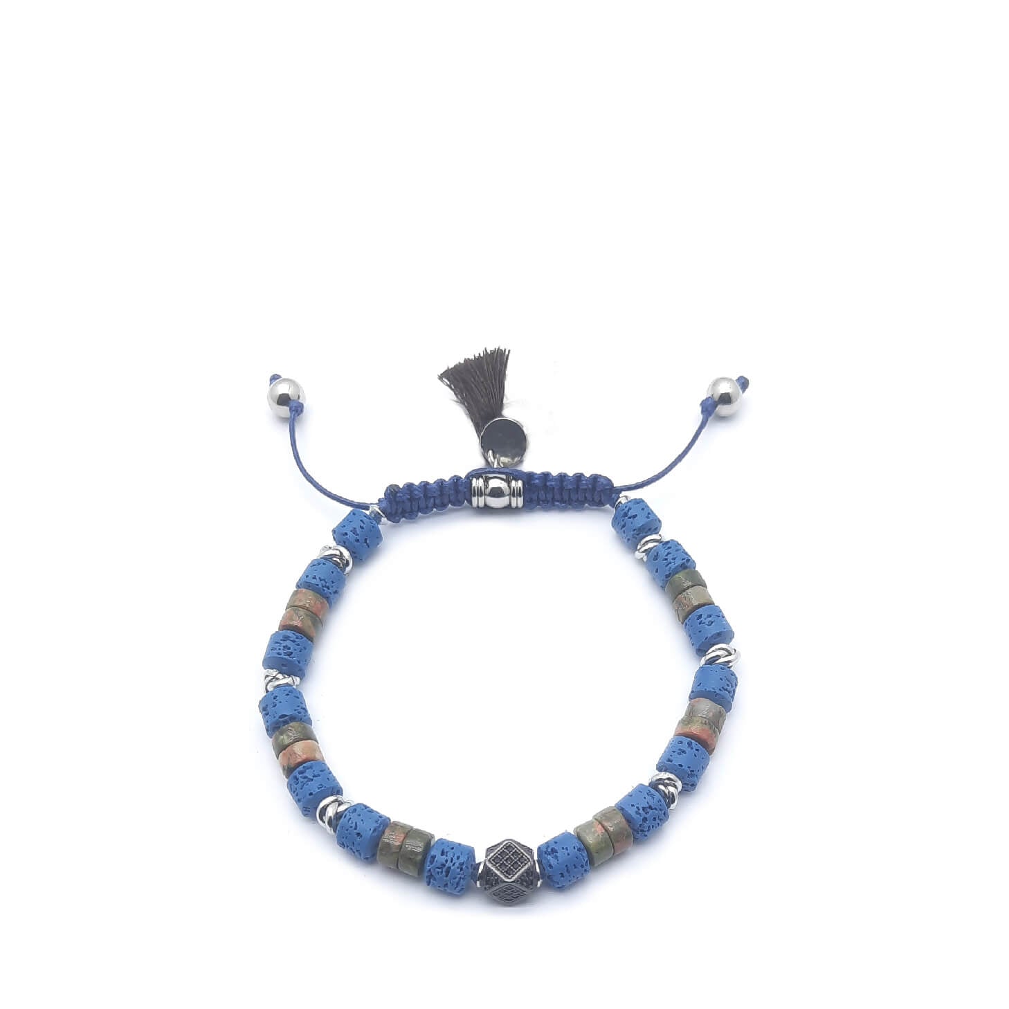 Keval Bracciale Pietra Lavica e Diaspro