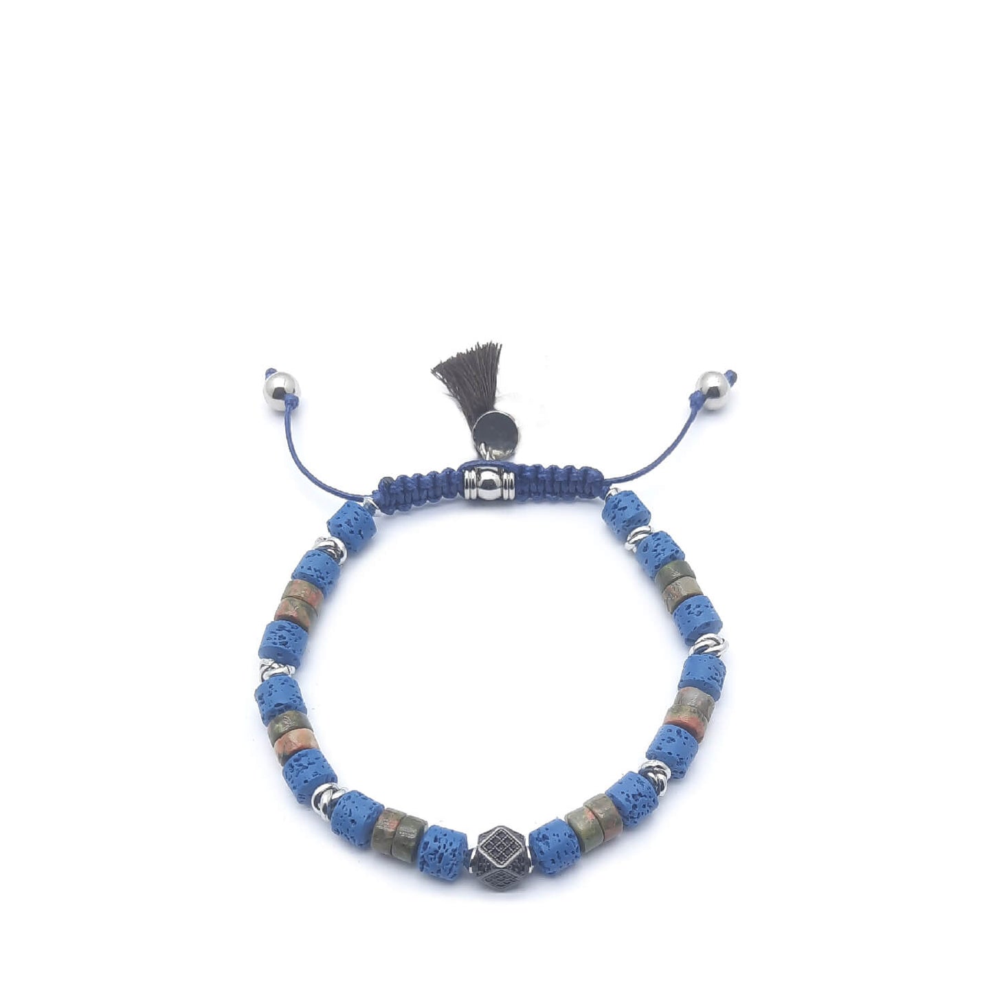 Keval Bracciale Pietra Lavica e Diaspro
