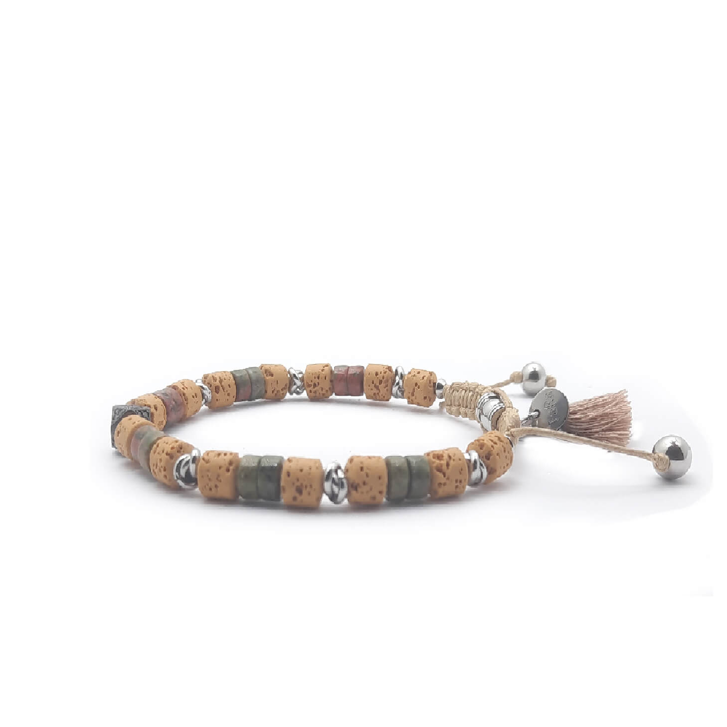 Keval Bracciale Pietra Lavica e Diaspro