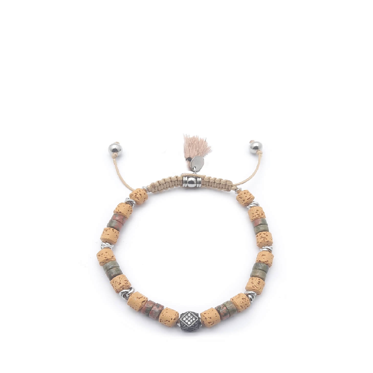 Keval Bracciale Pietra Lavica e Diaspro