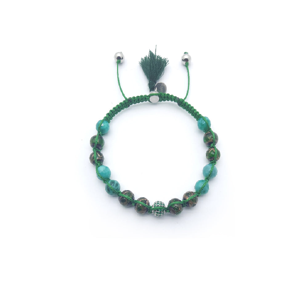 Lung-Ta Bracciale Argento 925% Vetro sommerso Murano