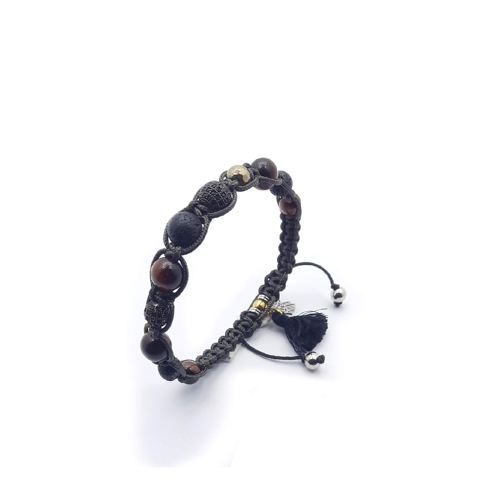 Muhammad Ali-Bracciale pietra lavica occhio tigre