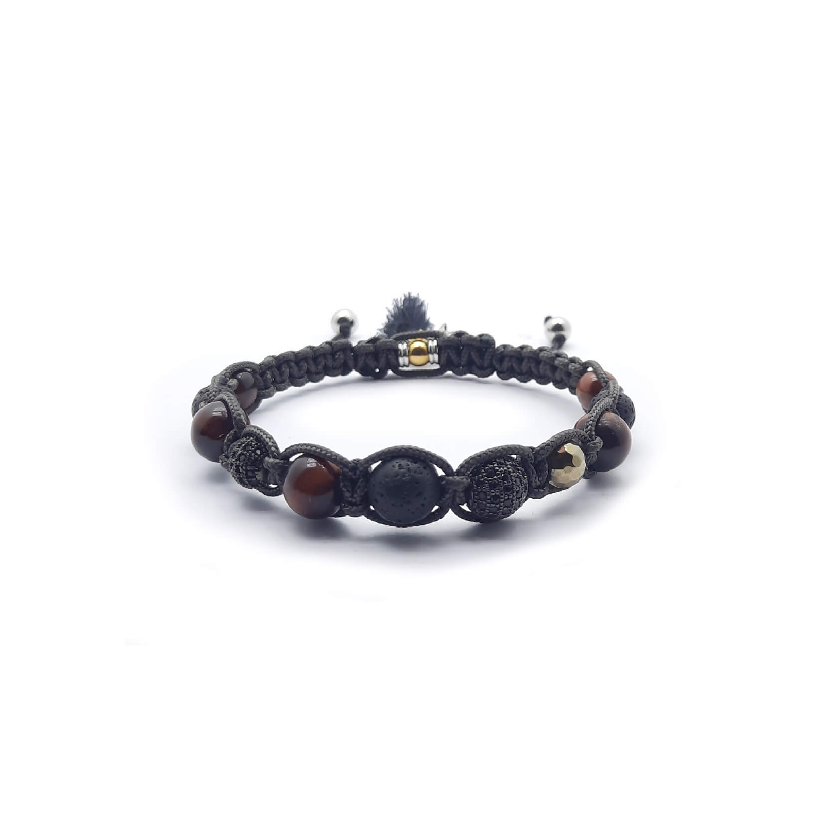 Muhammad Ali-Bracciale pietra lavica occhio tigre