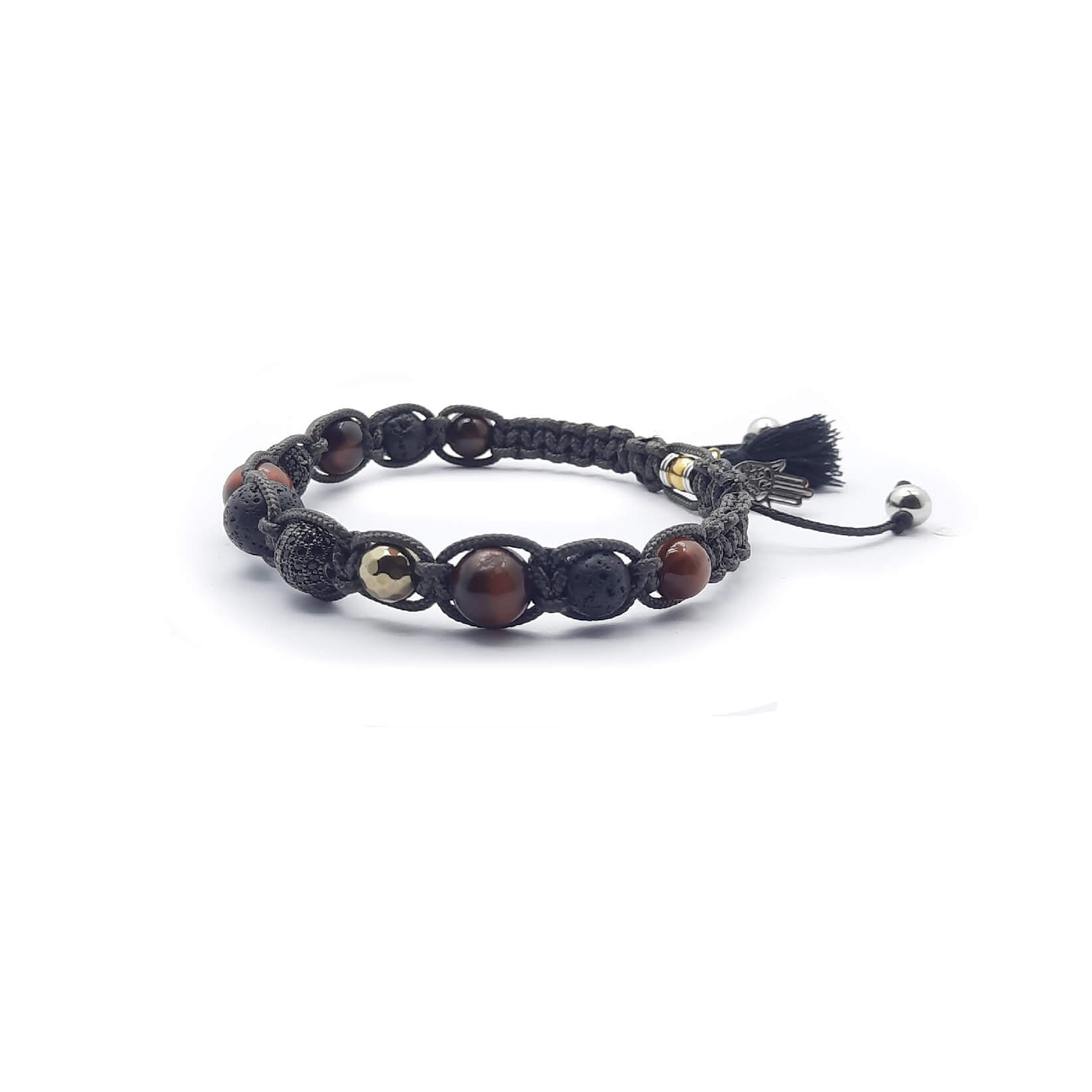 Muhammad Ali-Bracciale pietra lavica occhio tigre