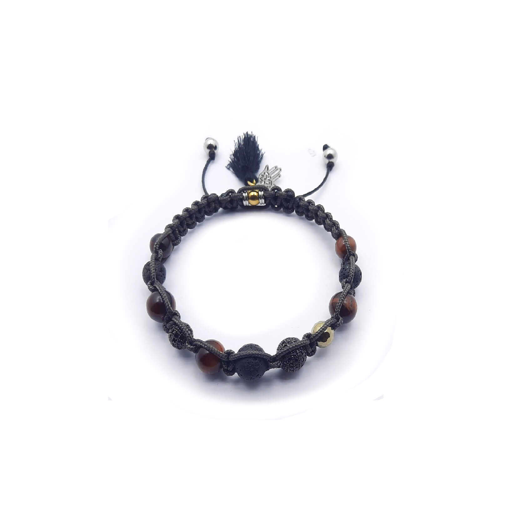 Muhammad Ali-Bracciale pietra lavica occhio tigre