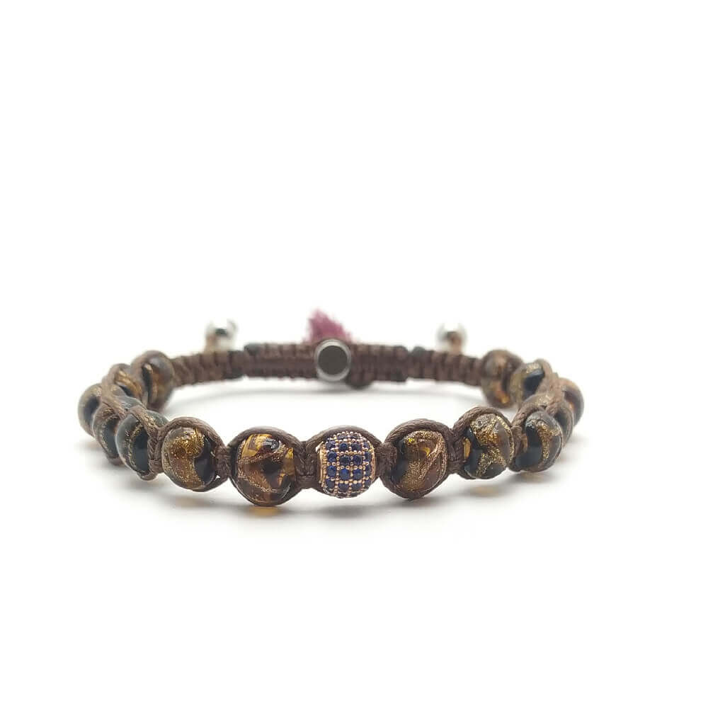 TaRa Lung-Ta Bracciale con Argento 925% Vetro sommerso tibetano fatto a mano in Italia on line e in centro a Este da Gioielli D'Este