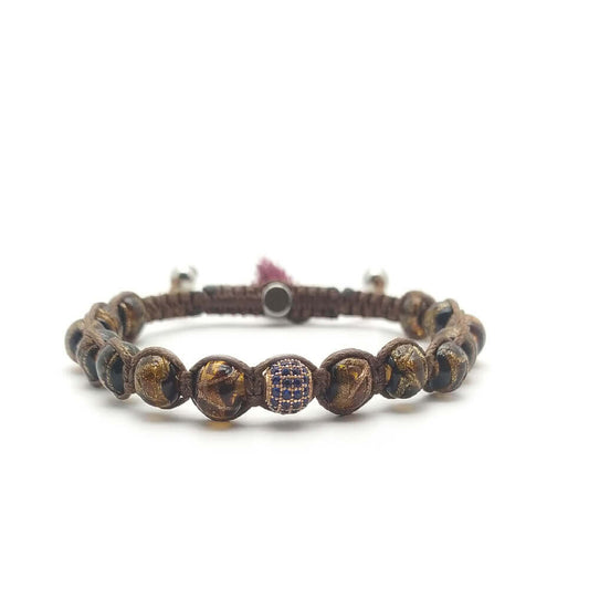 TaRa Lung-Ta Bracciale con Argento 925% Vetro sommerso tibetano fatto a mano in Italia on line e in centro a Este da Gioielli D'Este