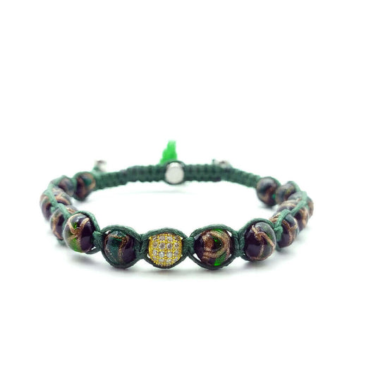 TaRa Lung-Ta Bracciale con Argento 925% Vetro sommerso tibetano fatto a mano in Italia on line e in centro a Este da Gioielli D'Este