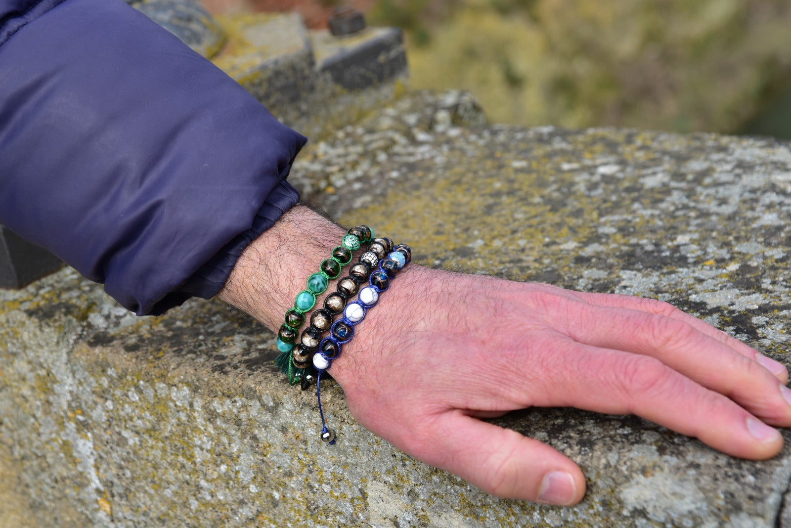 Lung-Ta Bracciale Argento 925% Vetro sommerso Murano