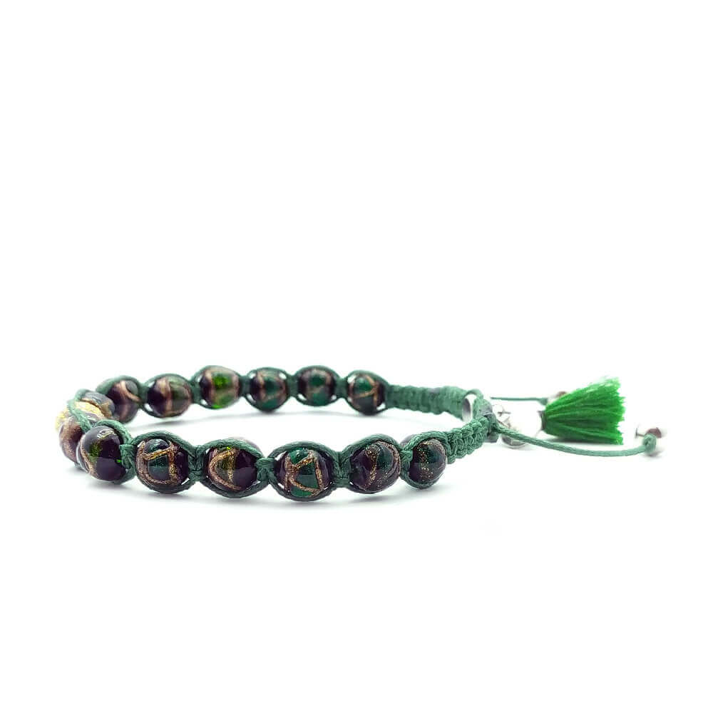 TaRa Lung-Ta Bracciale con Argento 925% Vetro sommerso tibetano fatto a mano in Italia on line e in centro a Este da Gioielli D'Este